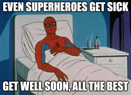 Get well soon Spiderman meme. Get well soon Spiderman meme.