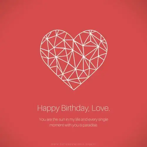 Happy Birthday, love. You are the sun in my life and every moment with you is paradise.