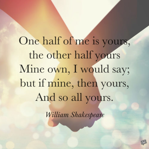 Shakespeare love quote on photo for easy sharing on chats and messages.