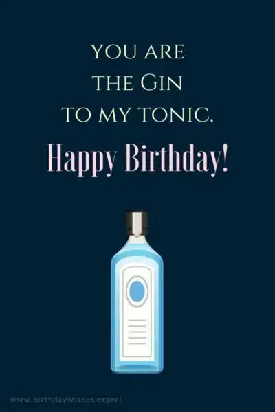 You are the Gin to my Tonic. Happy Birthday!