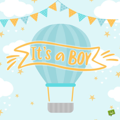 "It's a boy" image to help you announce the arrival of the new baby.