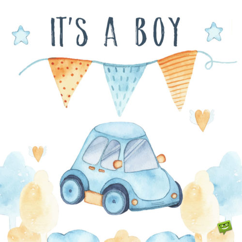 "It's a boy" image to help you announce the arrival of the new family member.