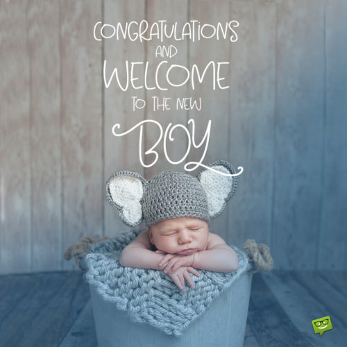 Baby boy wish on photo with cute new born boy.