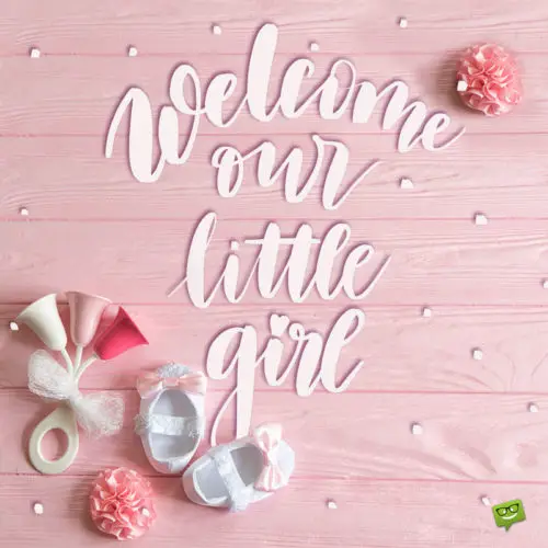 Baby wish for a new baby girl on cute image.
