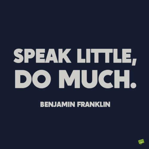 Motivational quote by Benjamin Franklin to note and share.