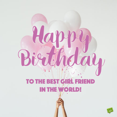 Birthday wishes for female bff on image with pink and white balloons and golden cord. | Birthday Wishes Expert Birthday image for female bff on image for messages and chats.