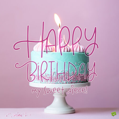 Birthday image for your niece on image with cake and candles.