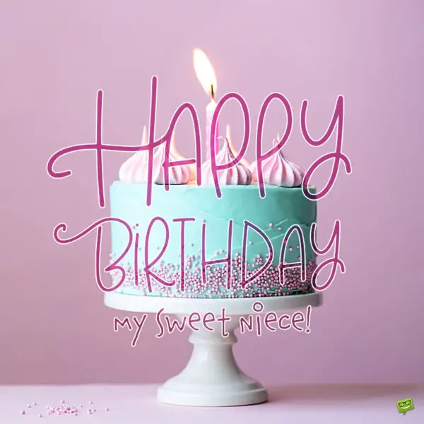 Birthday image for your niece on image with cake and candles.