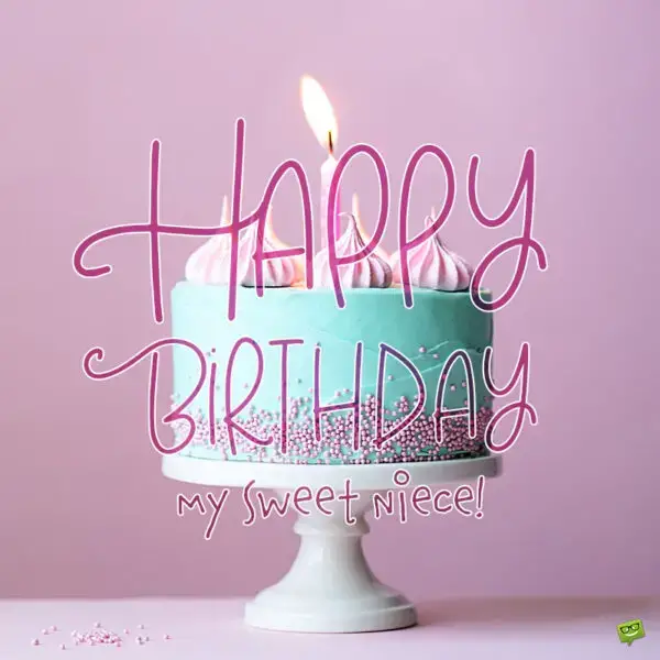 Картинка на день рождения для племянницы на картинке с тортом и свечами.