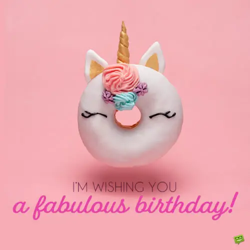 Birthday wishes for your niece on image with sweet unicorn.