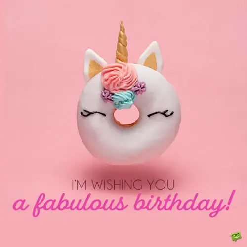 Birthday wishes for your niece on image with sweet unicorn.