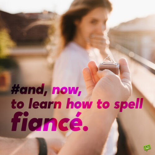 Funny engagement caption on image with man proposing to his love. Engagement caption for photo post.