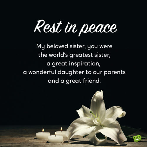 Eulogy funeral speech for beloved sister on image with candles and a magnificent white flower. | Birthday Wishes Expert Text for eulogy or funeral speech for sister.