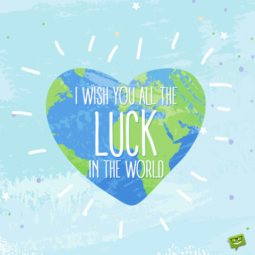 Cute good luck image for interview.