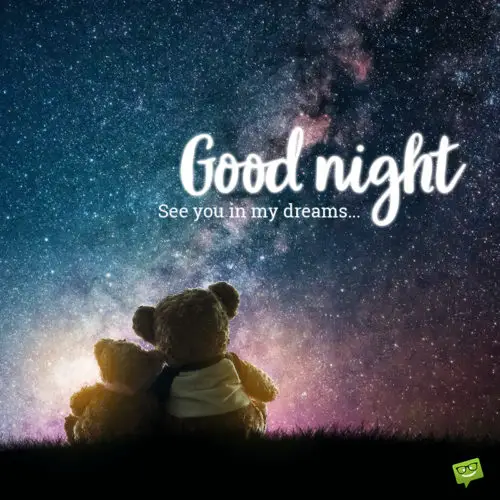 Cute good night image for love to use on messages, chats, and other social media.