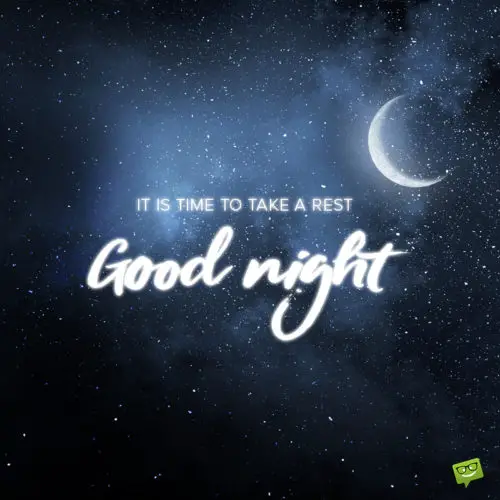 Good night image with illustration of the moon and the stars. | Birthday Wishes Expert Good night image.