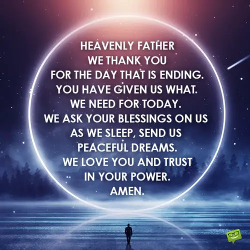 Good night prayer to express gratitude to God for His gifts and ask for a peaceful sleep. | Birthday Wishes Expert Good night prayer to express gratitude and ask for peace.
