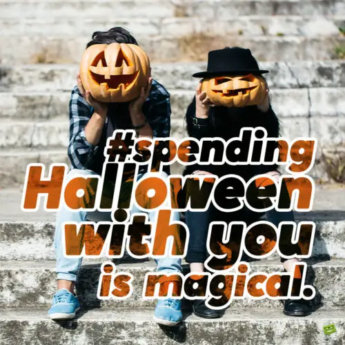 Halloween caption for couples.