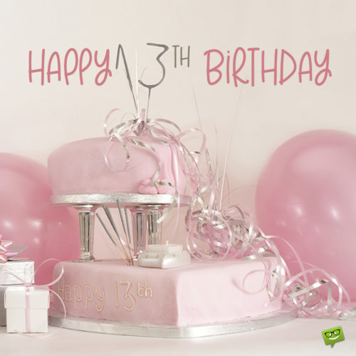 Girly birthday image for 13th birthday.