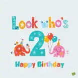 Birthday image for second birthday.