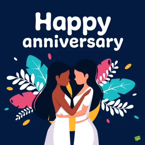 Happy Anniversary image for a couple of girls.