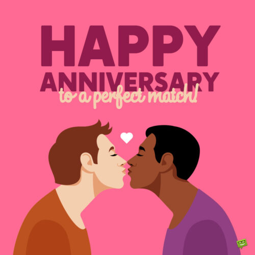 Anniversary image for gay couple.