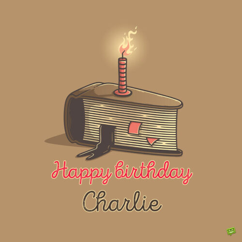 Book-themed Happy Birthday image for Charlie.