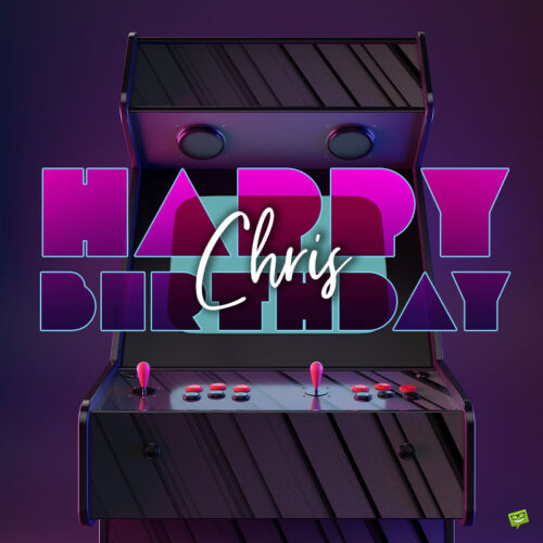Video game-themed Happy Birthday image for Chris.