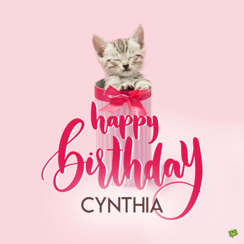 happy birthday image for Cynthia.