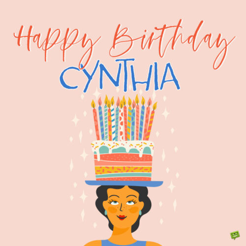 happy birthday image for Cynthia.