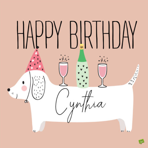 happy birthday image for Cynthia.