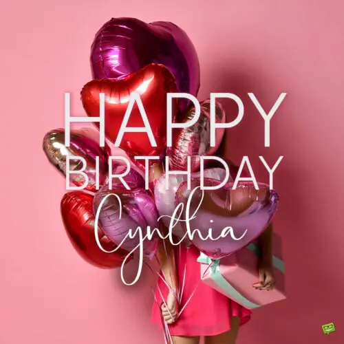 happy birthday image for Cynthia.