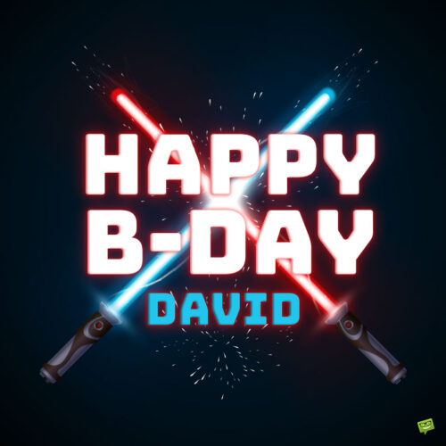 Star Wars-themed Happy Birthday image for David.
