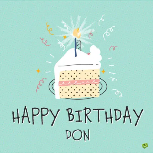Happy Birthday image with cake for Don. | Birthday Wishes Expert Happy Birthday image with cake for Don.