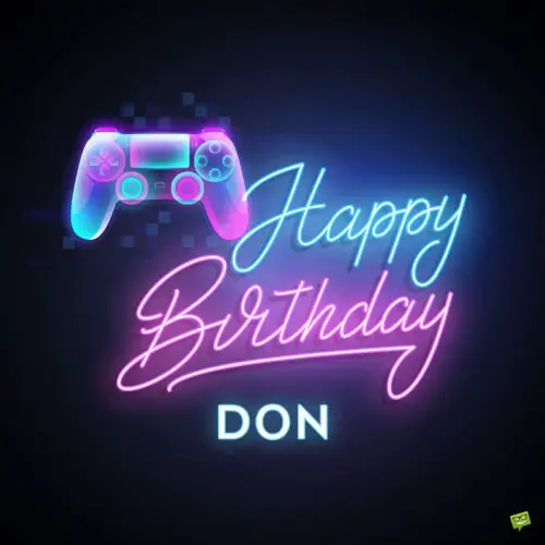 Video game-themed Happy Birthday image for Don.