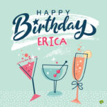 happy birthday image for Erica.