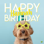 happy birthday image for Hannah.