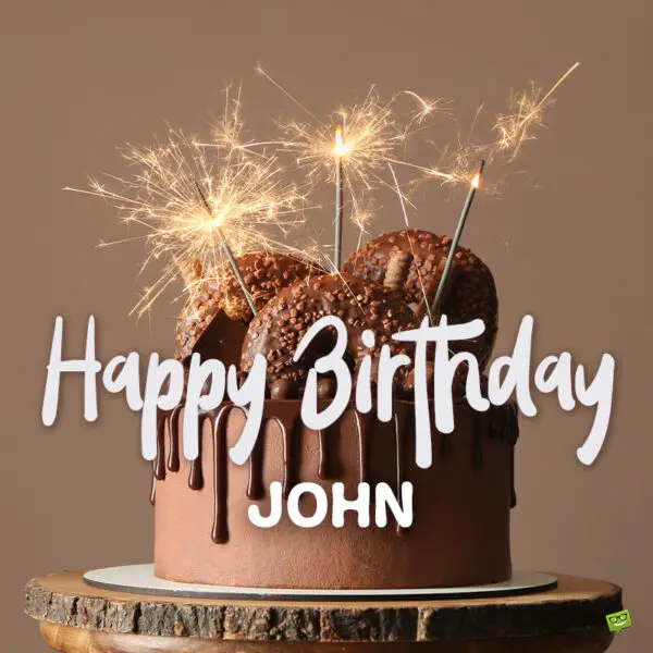 Happy Birthday image with chocolate cake for John. | Birthday Wishes Expert Happy Birthday image for John.