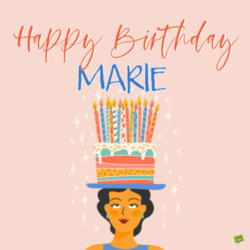 happy birthday image for Marie.