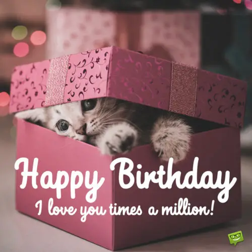 Birthday image with cute kitten for best friend.