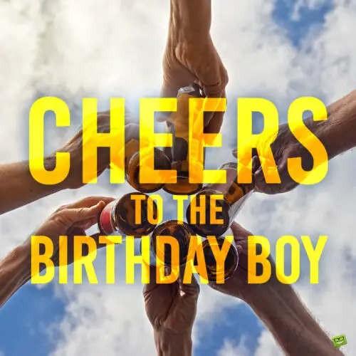 Happy birthday cheers on image with beers. | Birthday Wishes Expert Birthday image with cheers to the birthday boy.