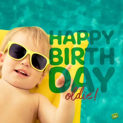 Funny birthday wish on image with sarcastic baby in a swimming pool. | Birthday Wishes Expert Funny birthday wish for friend.