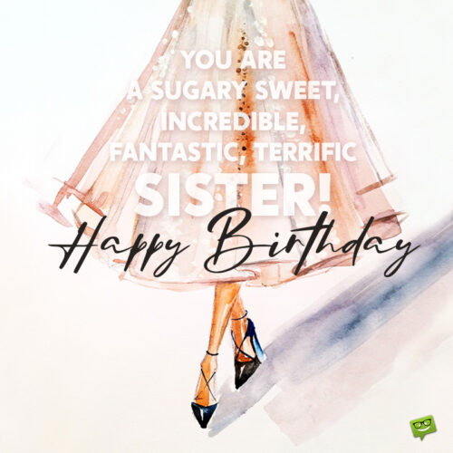 Birthday wish on image with illustration of stylish woman. | Birthday Wishes Expert Birthday wish for stylish sister.