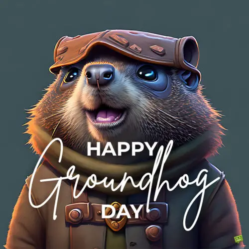 Happy Groundhog Day | Birthday Wishes Expert Illustration of a cute groundhog wishing a Happy Groundhog Day