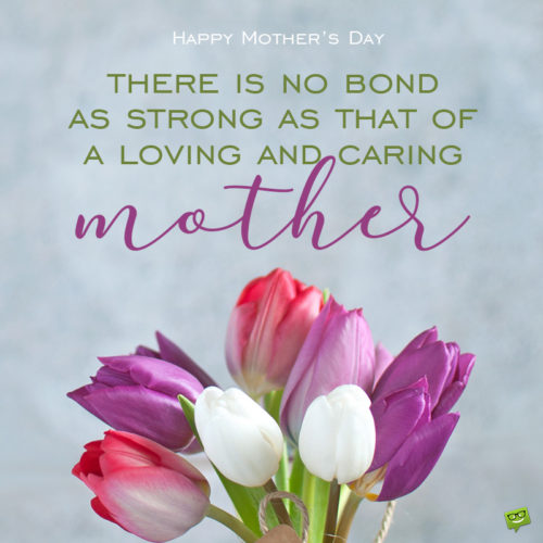 Mother's day message on image with tulips.