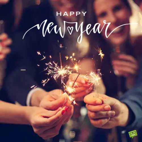 Happy New Year image with sparkles. Perfect for office colleagues but also friends and family. Happy New Year image for work.