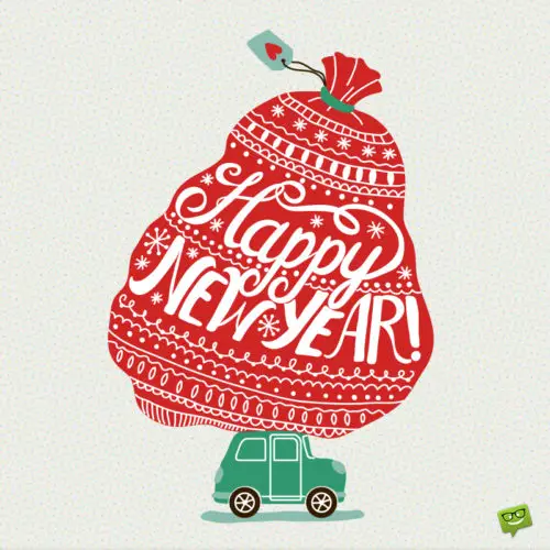 Cutest Happy New Year image ever. Vintage style. Happy New Year image for chats, posts, messages and status updates.