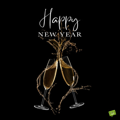 Happy New Year wish on image for easy sharing on chats and messages.