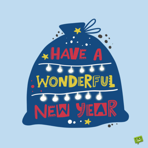 Happy New Year wish on image for easy sharing on chats, messages and emails.
