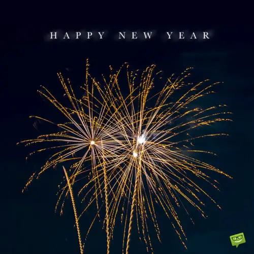 Happy New Year wish on image for easy sharing on chats, messages, emails and status updates.